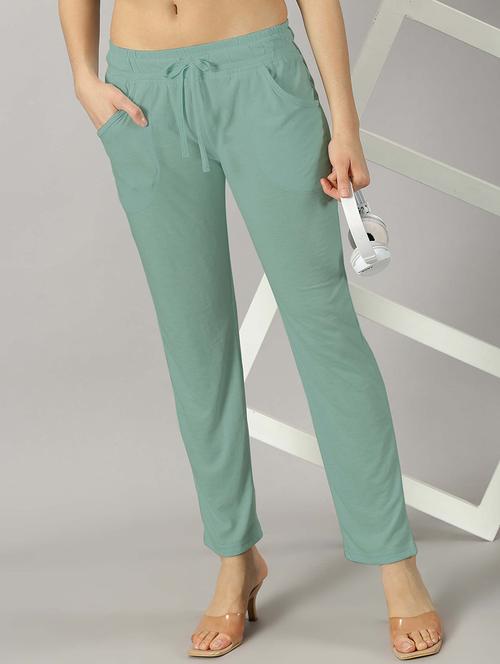 green polyester cigarette pants - 21264867 -  Standard Image - 0