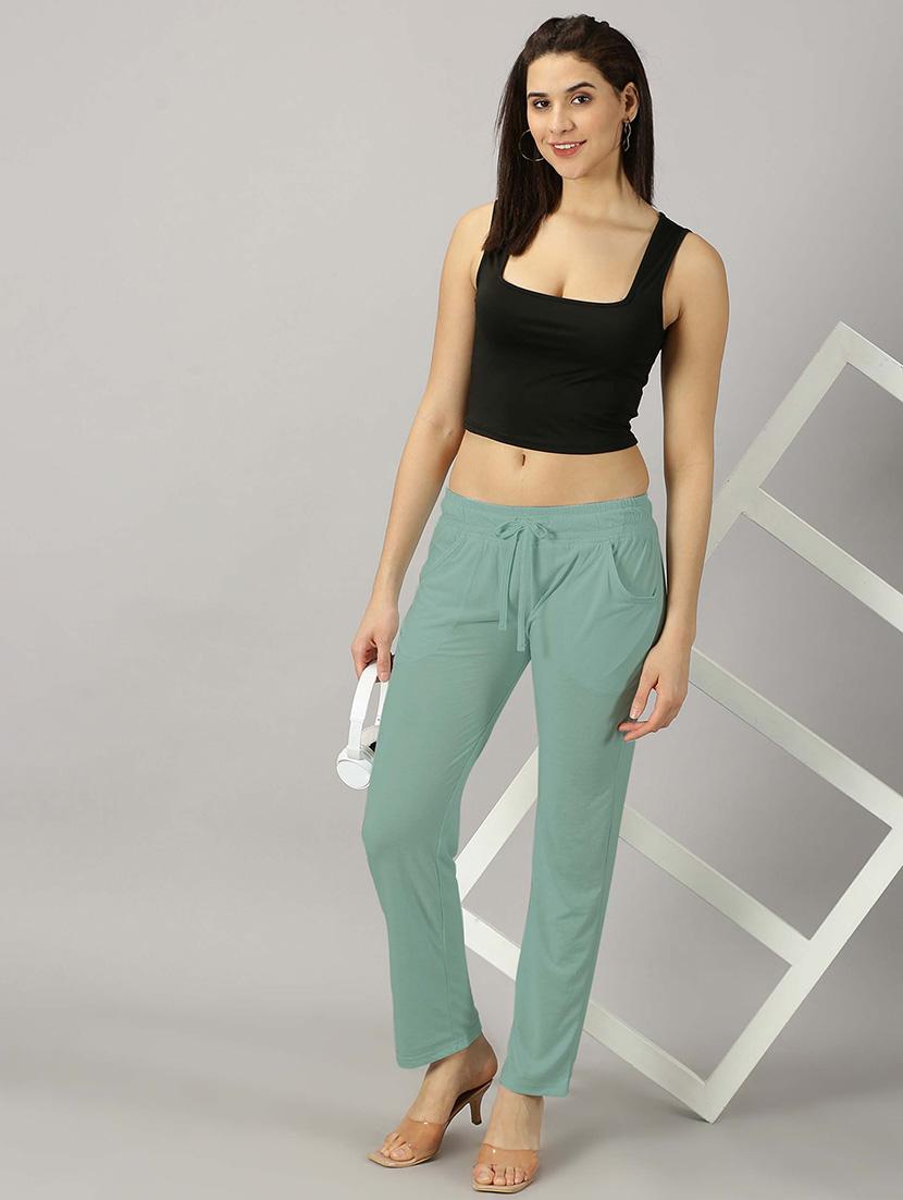 green polyester cigarette pants - 21264867 - Standard Image - 3