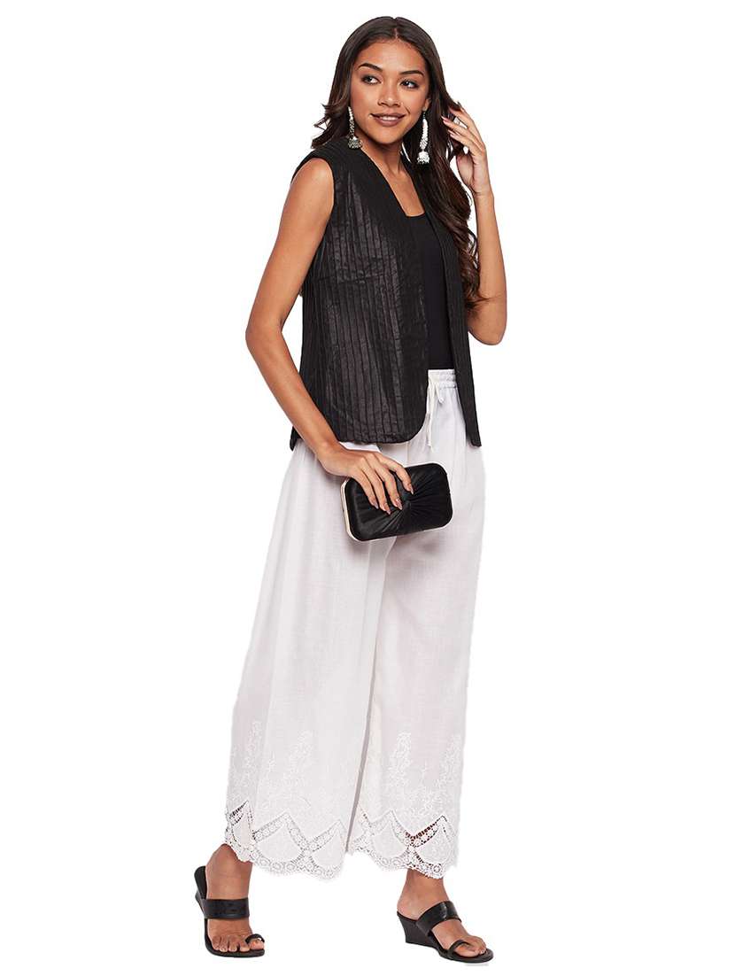 women embroidered flared palazzo - 21264893 -  Standard Image - 3