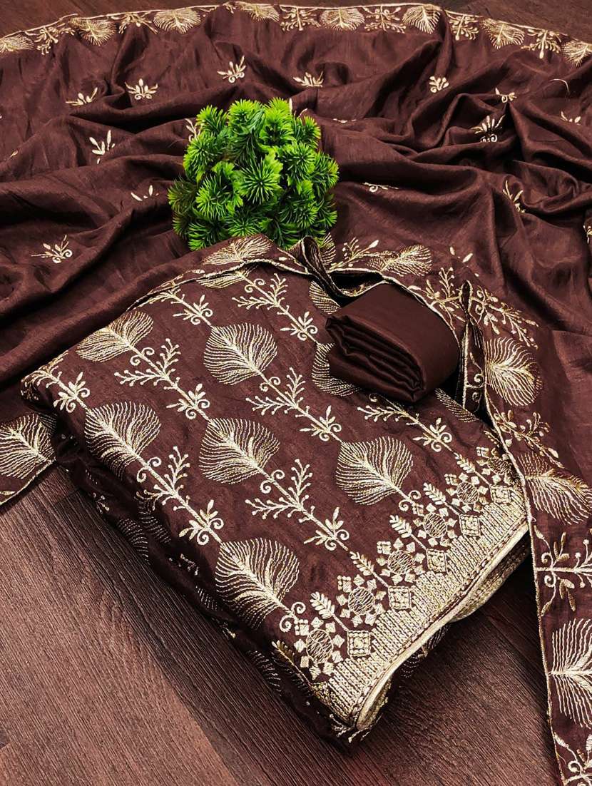 women embroidered unstitched suit set