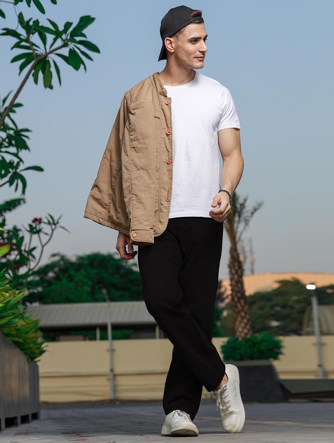 men mid rise plain denim jeans - 21268244 - Standard Image - 3