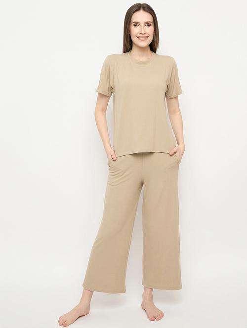 women solid pyjama nightwear set - 21268549 -  Standard Image - 0