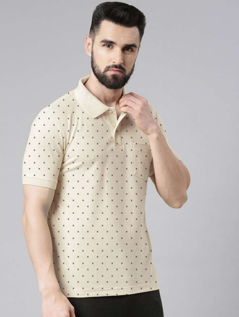 men printed polo neck t-shirts - 21269267 -  Zoom Image - 0