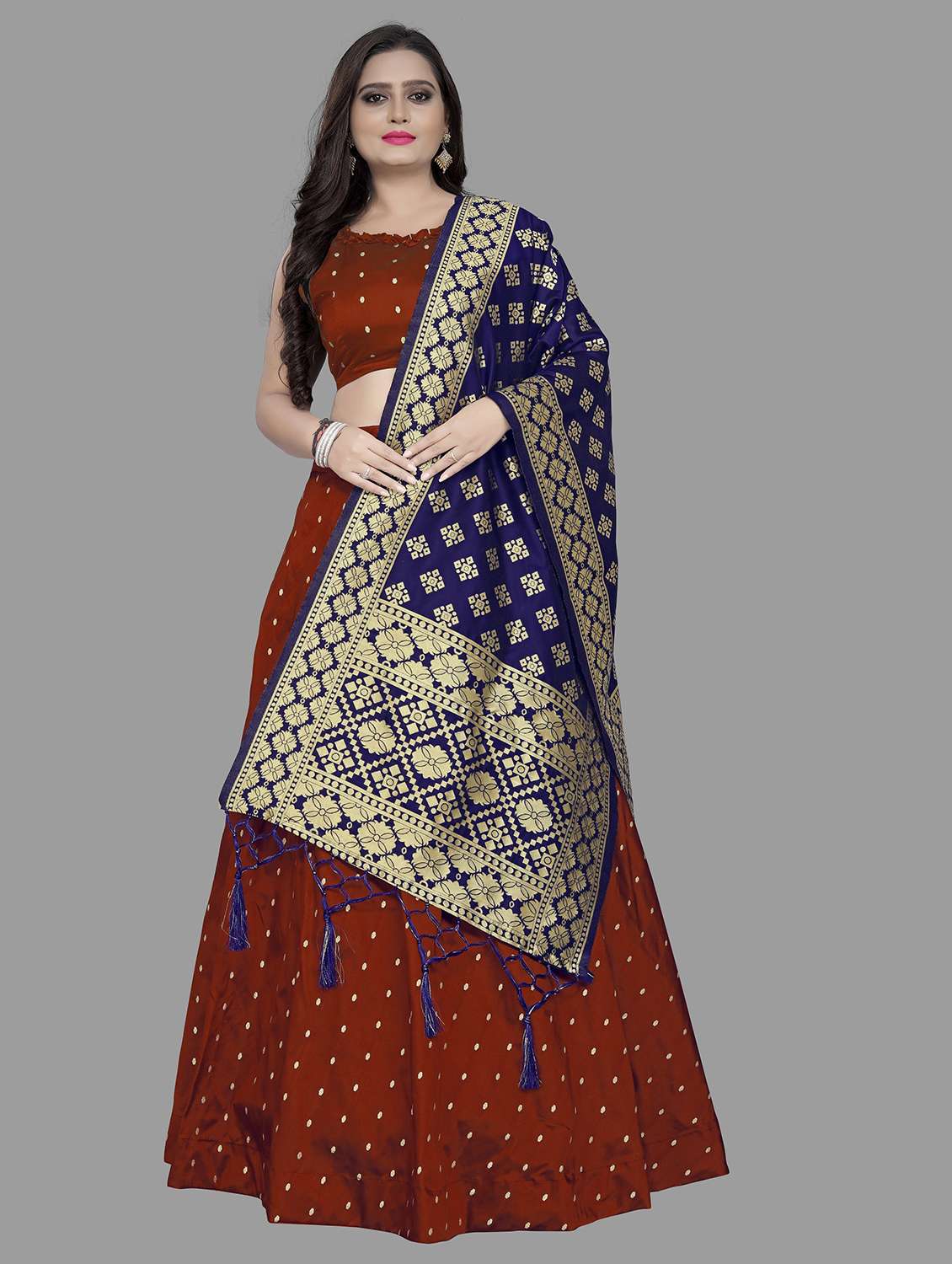 women semi-stitched lehenga choli with dupatta - 21270914 - Zoom Image - 0