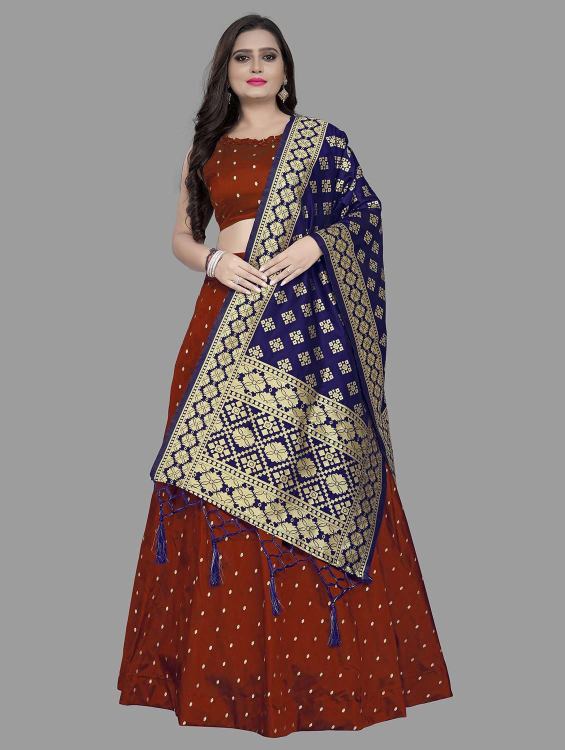 women semi-stitched lehenga choli with dupatta - 21270915 - Zoom Image - 0