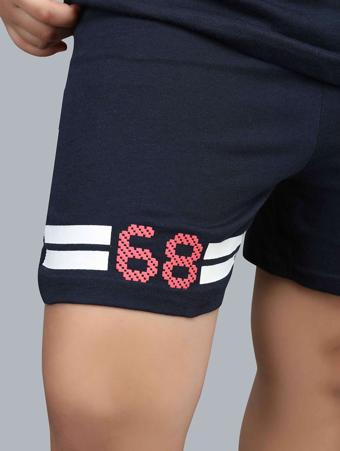 navy blue cotton t-shirt & shorts set - 21271027 - Standard Image - 5