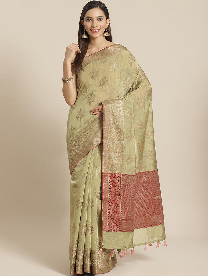 olive liva banarasi saree with blouse - 21271394 - Zoom Image - 0