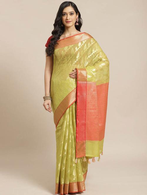 olive liva banarasi saree with blouse - 21271415 - Standard Image - 0