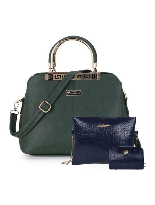 leatherette (pu) combo handbag - 21273742 - Standard Image - 0