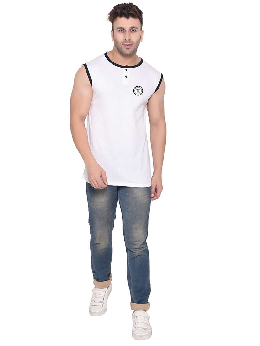 men plain sleeveless t-shirt - 21274801 -  Standard Image - 3