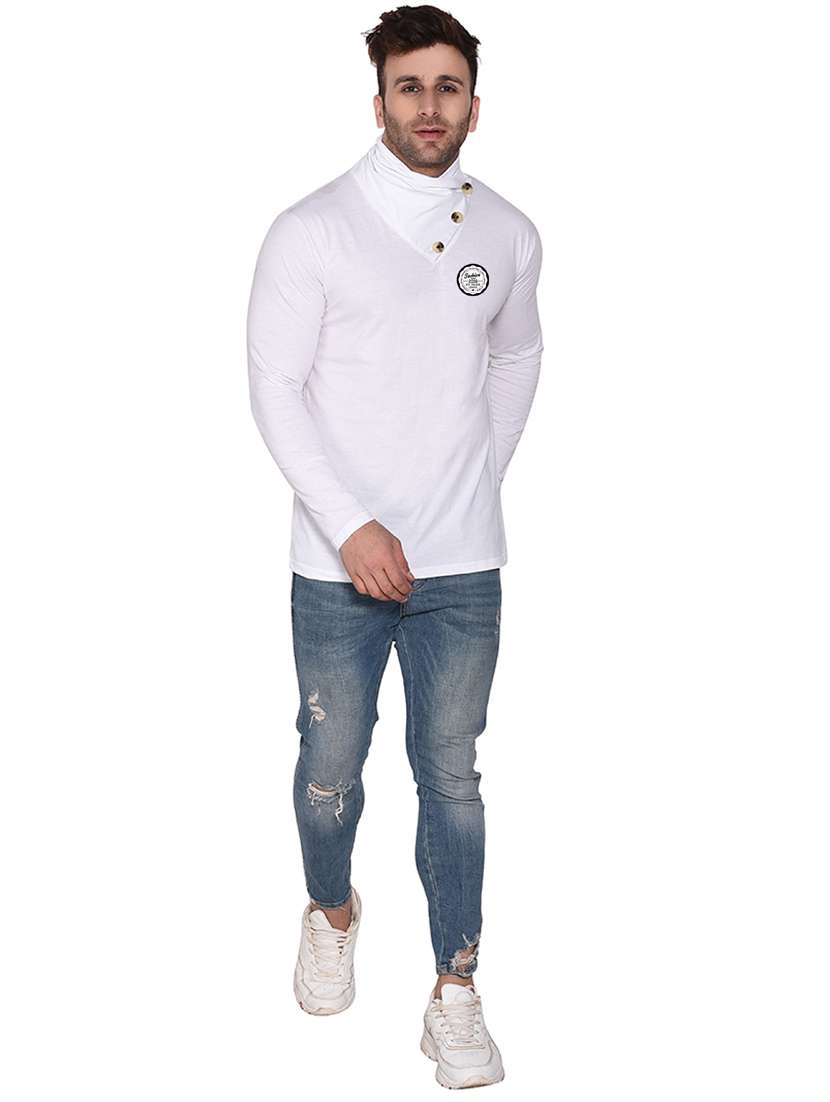 men solid long sleeves high neck t-shirt - 21274941 -  Standard Image - 3