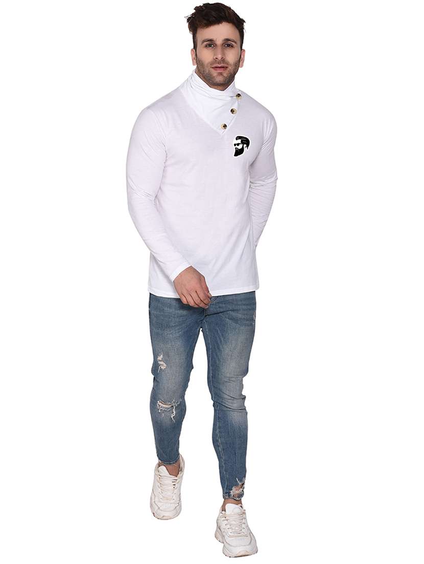 men solid long sleeves high neck t-shirt - 21274963 -  Standard Image - 3