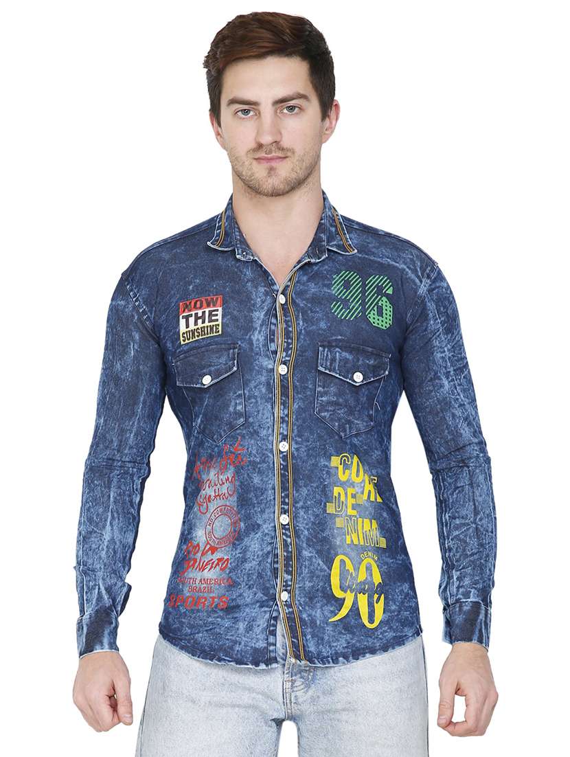 men printed casual shirt