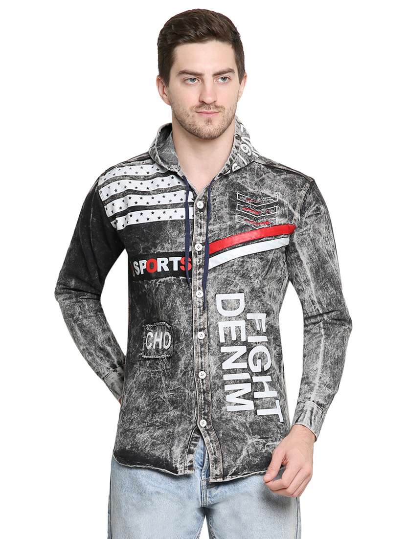 men printed casual shirt