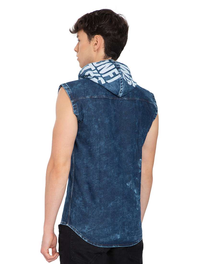 men printed sleeveless casual shirt - 21275097 - Standard Image - 3