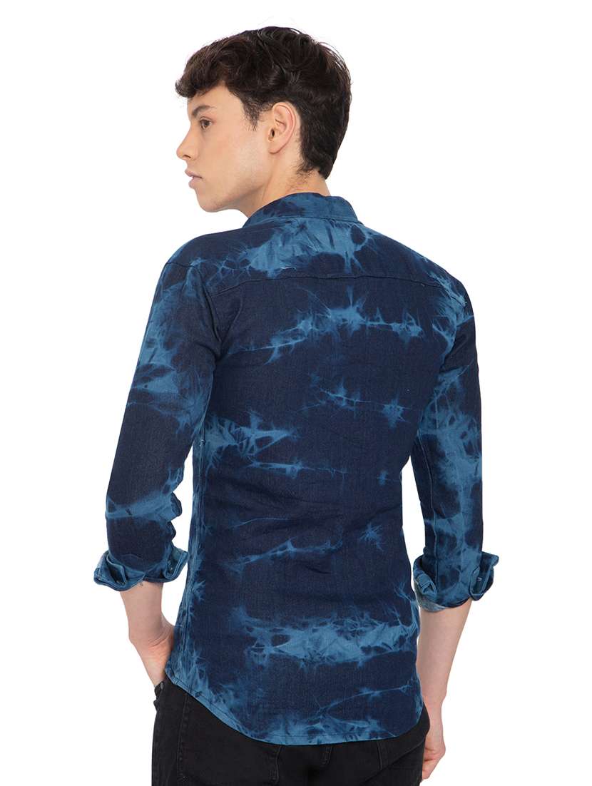 blue denim casual shirt - 21275098 - Standard Image - 3