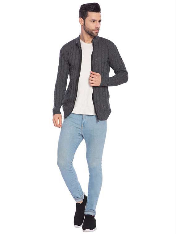 men self design cardigans - 21275137 - Standard Image - 3