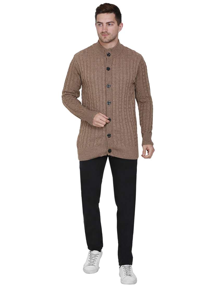 men self design cardigans - 21275145 - Standard Image - 3