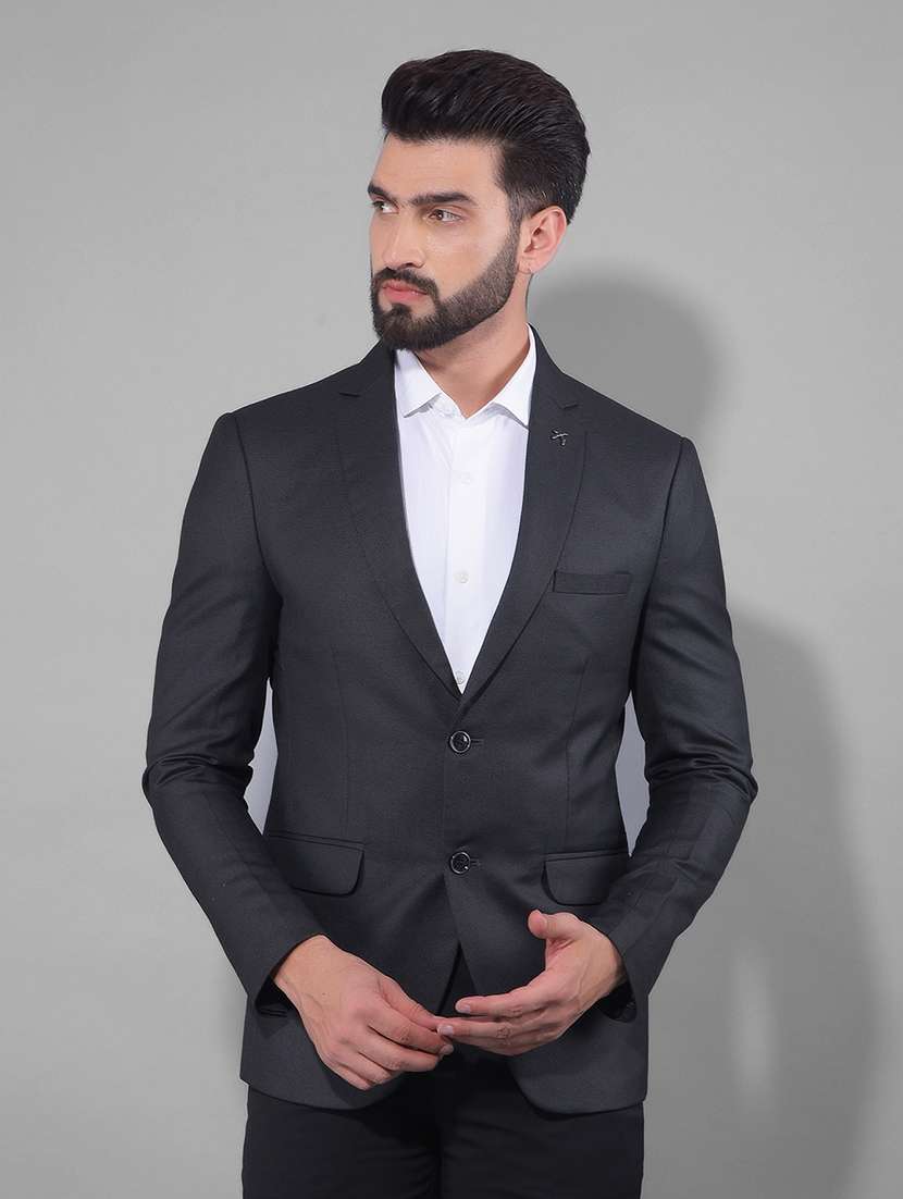 men long sleeved solid single breasted casual blazer