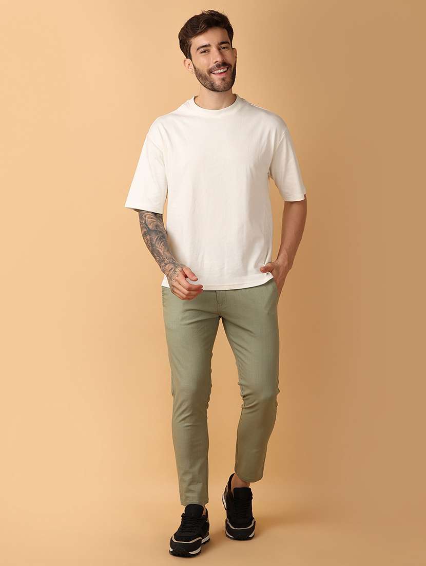 green cotton chinos casual trousers - 21275254 -  Standard Image - 5