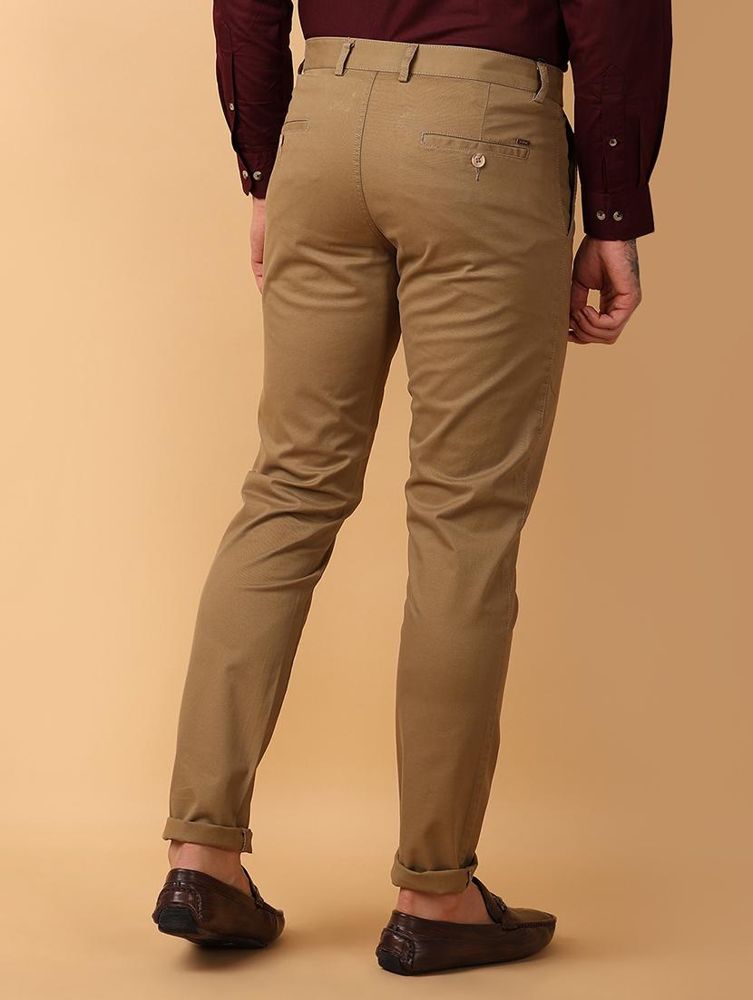 khaki cotton chinos casual trousers - 21275256 - Standard Image - 3