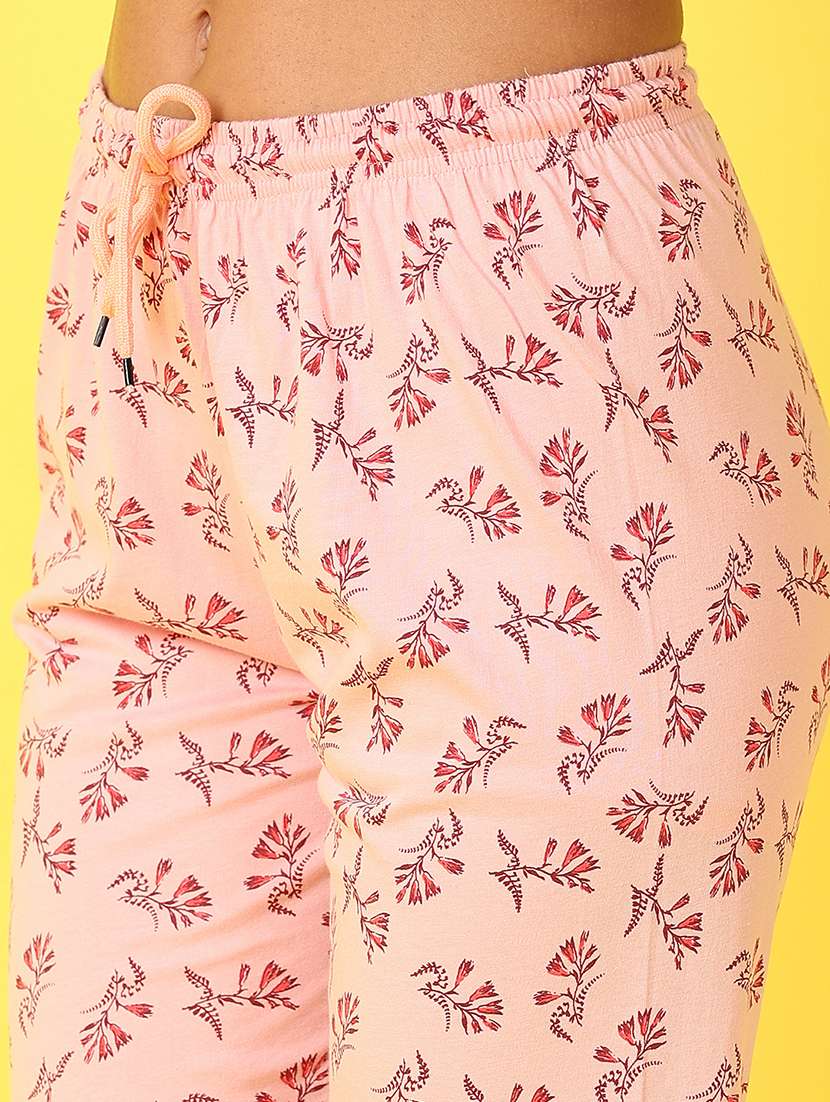 women peach printed low rise pyjama - 21275334 -  Standard Image - 5