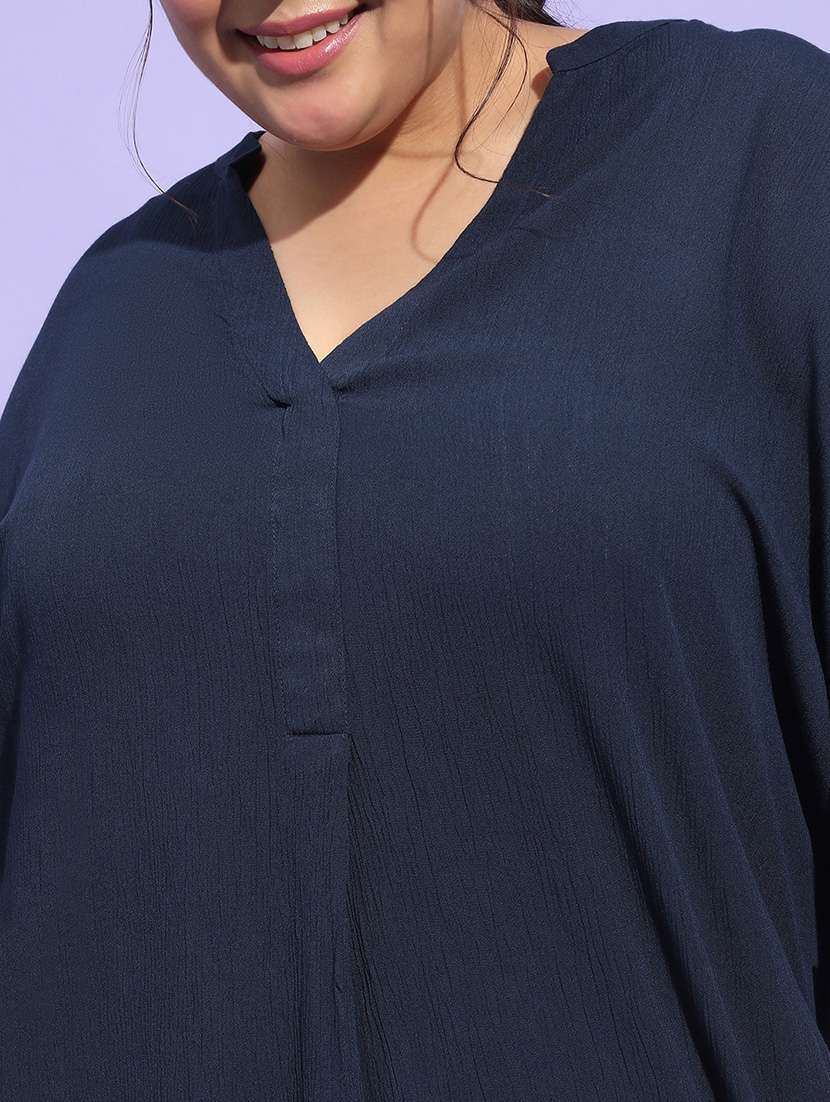 plus size women solid mandrain neck top - 21275430 - Standard Image - 5