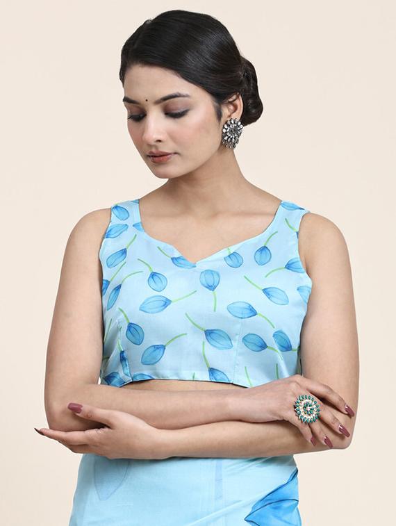 women floral printed saree with blouse - 21275778 - Standard Image - 3