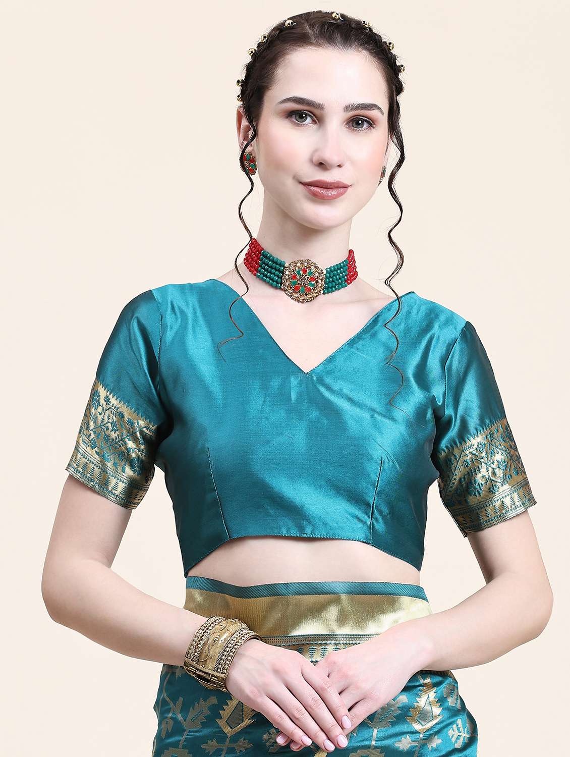 women self design banarasi saree with blouse - 21275789 - Standard Image - 3