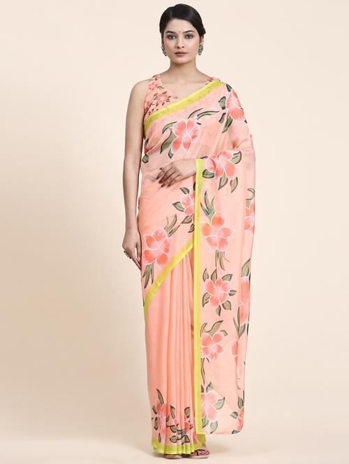 women floral printed saree with blouse - 21275793 -  Standard Image - 0