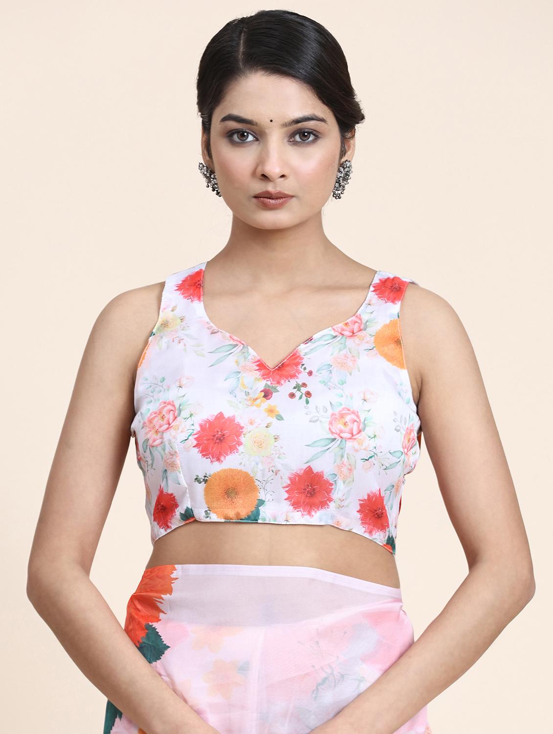 women self-designed handloom saree with blouse - 21275808 - Standard Image - 3