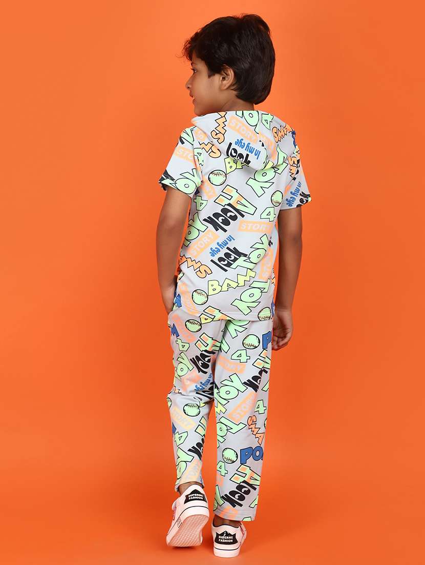 boys round neck printed full length set - 21275959 -  Standard Image - 3