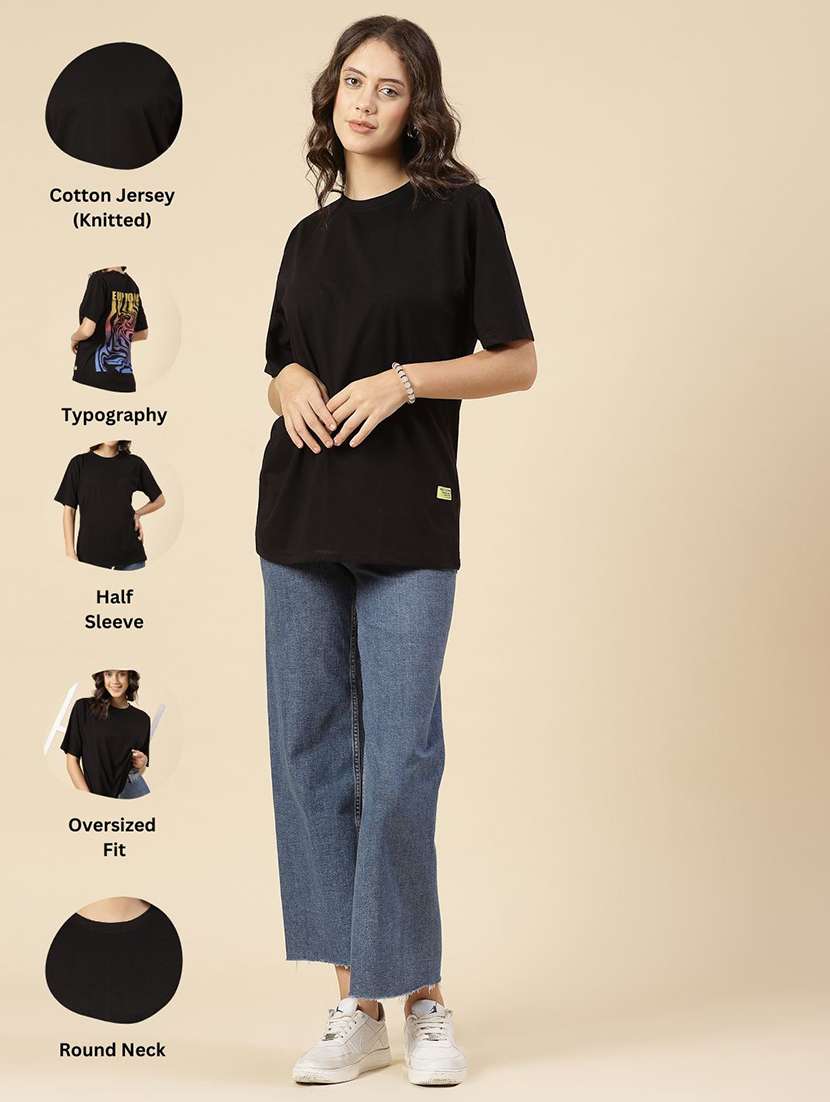 women round neck oversized t-shirt - 21276075 -  Standard Image - 3