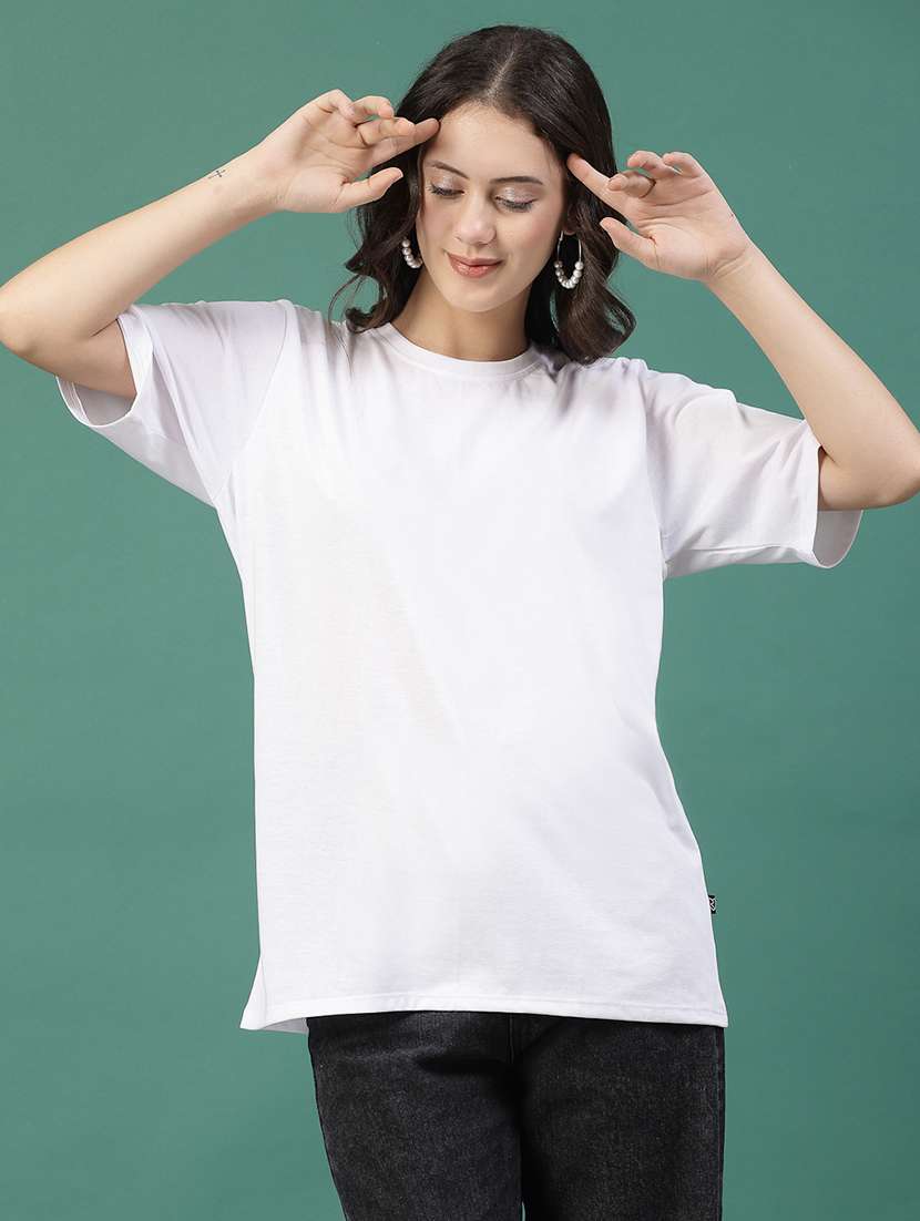 white cotton jersey oversized t-shirt