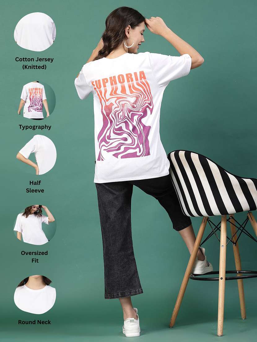 white cotton jersey oversized t-shirt - 21276076 -  Standard Image - 3