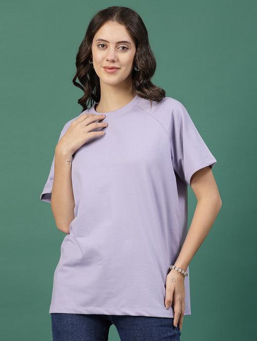 lavender cotton oversized t-shirt - 21276092 - Standard Image - 0