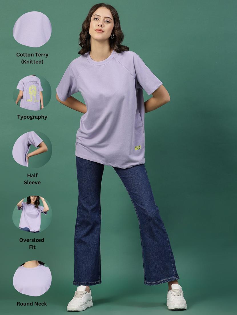 lavender cotton oversized t-shirt - 21276092 - Standard Image - 3