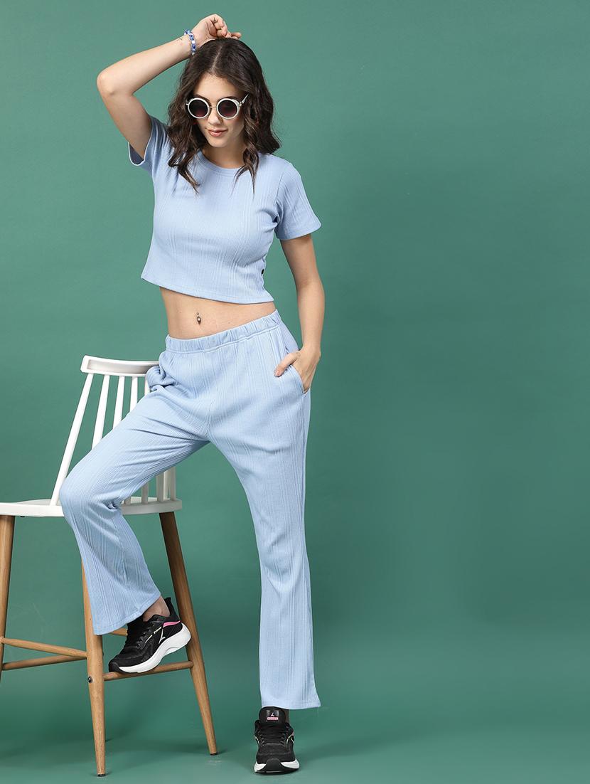 light blue cotton top and trouser set coord - 21276111 -  Zoom Image - 0