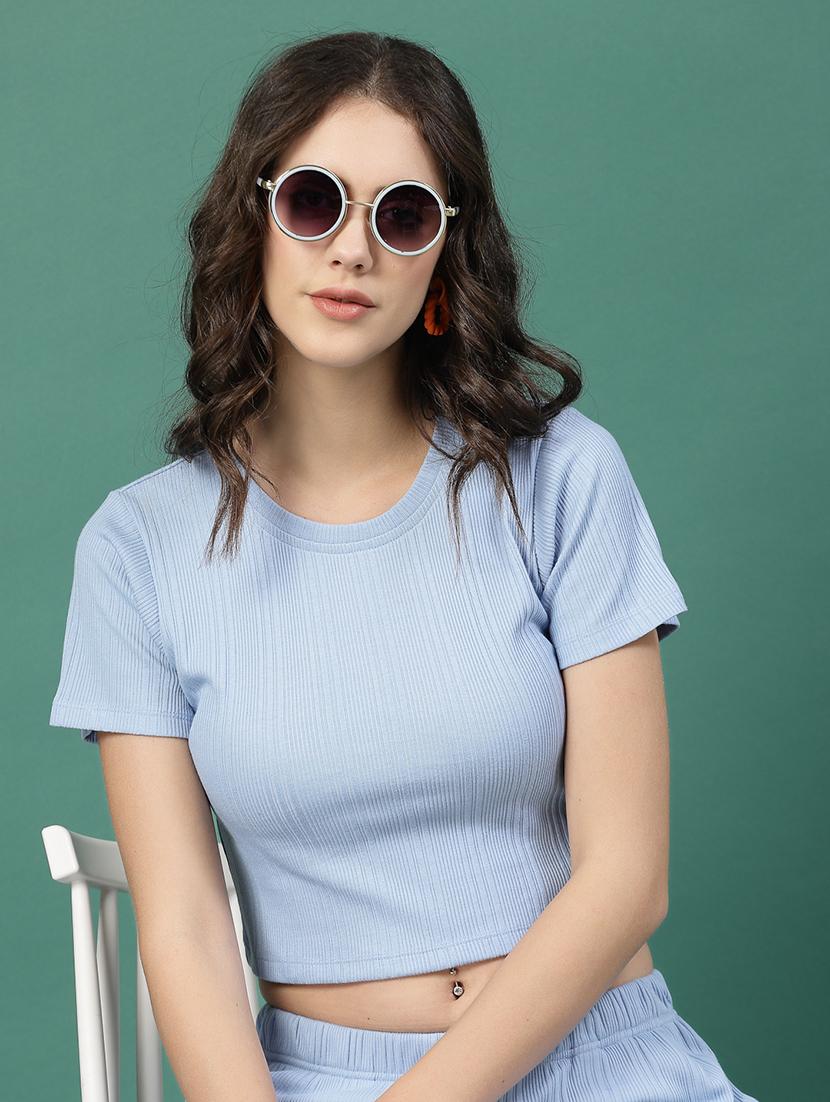 light blue cotton top and trouser set coord - 21276111 - Standard Image - 3