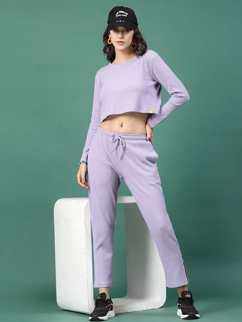 purple cotton top and trouser set coord - 21276117 -  Standard Image - 0