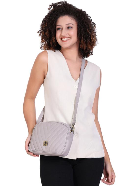 grey leather sling bag - 21276659 - Standard Image - 3