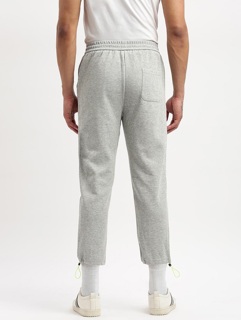 men grey solid mid rise jogger - 21276807 - Standard Image - 3