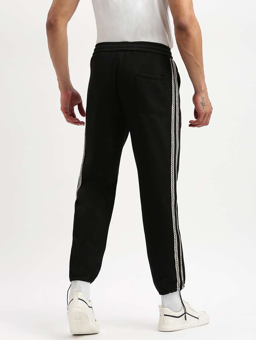men black side taped mid rise jogger - 21276808 -  Standard Image - 3