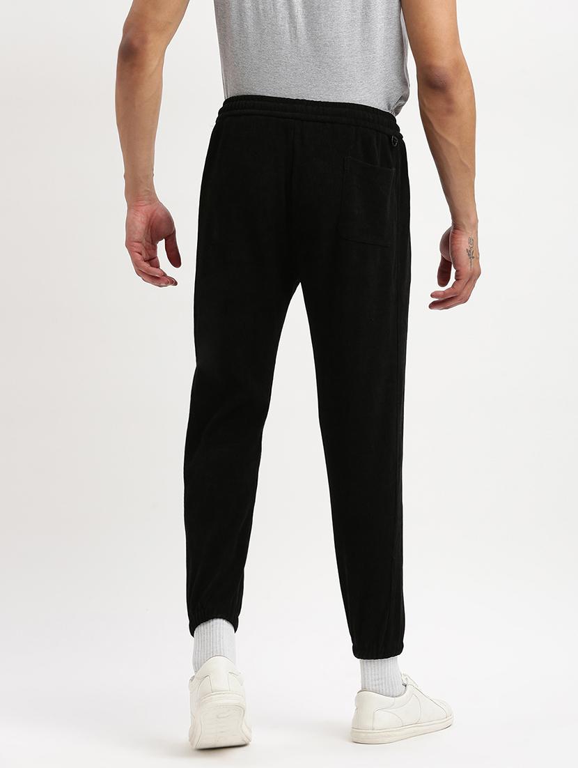 men black solid mid rise jogger - 21276809 - Standard Image - 3