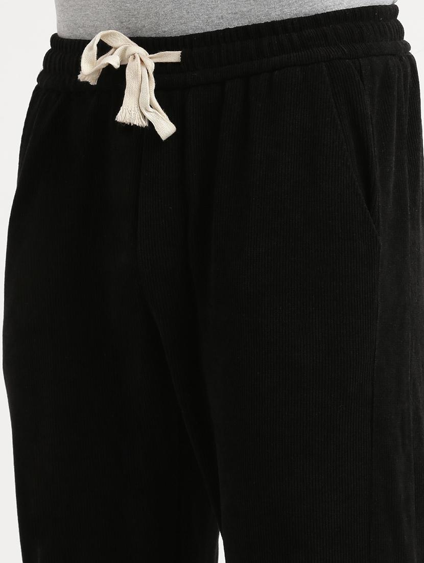 men black solid mid rise jogger - 21276809 - Standard Image - 5