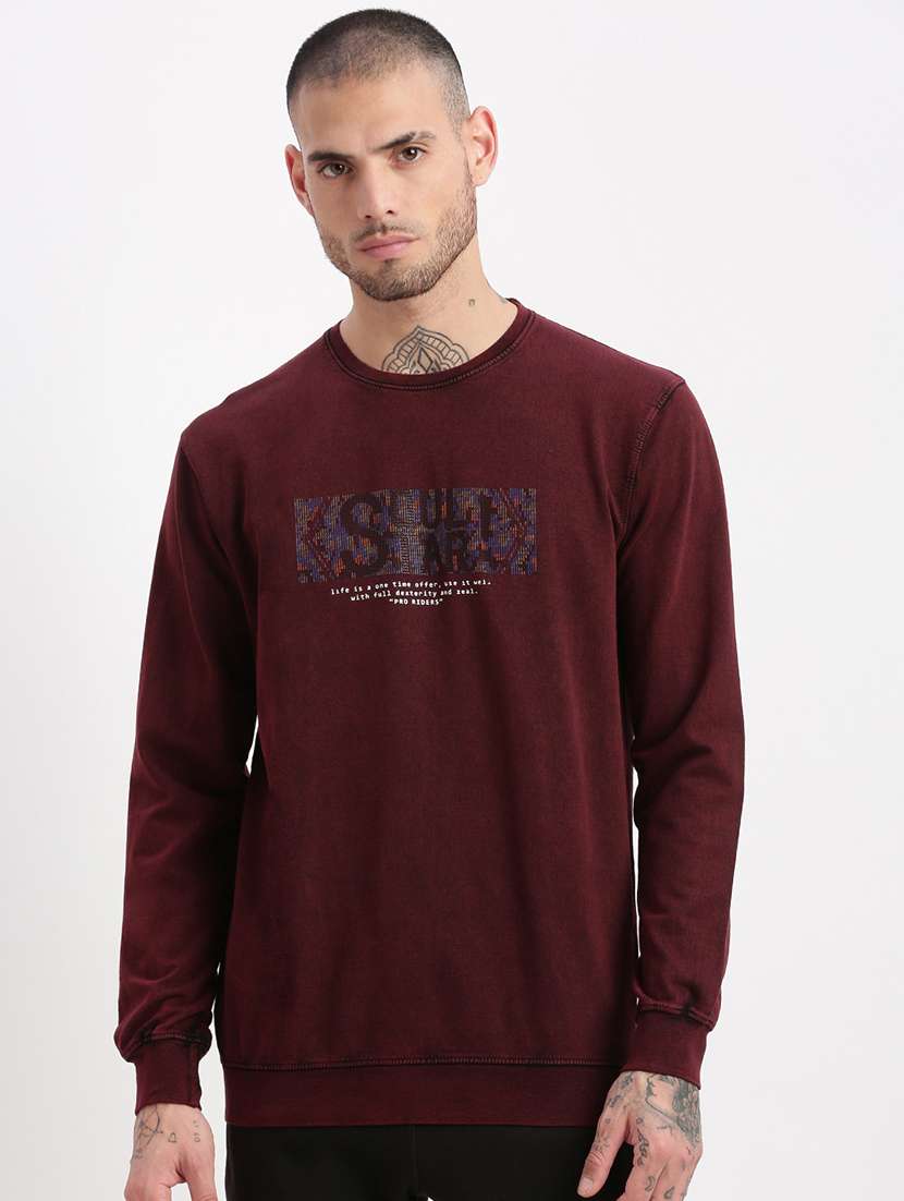 men long sleeved chest print sweatshirt - 21276867 -  Zoom Image - 0