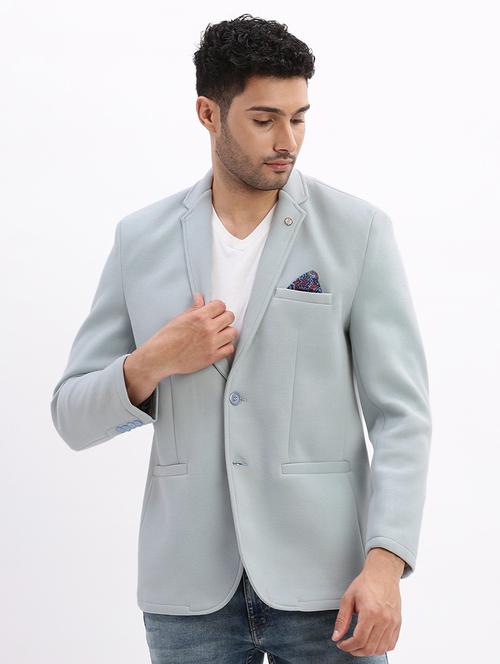 men's solid notched lapel single breasted blazer - 21276877 - Standard Image - 0