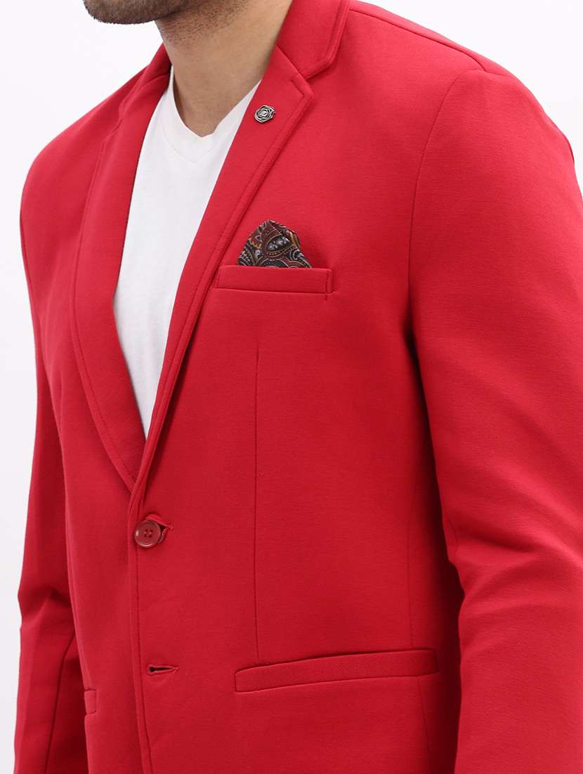 men's solid notched lapel single breasted blazer - 21276881 -  Standard Image - 5