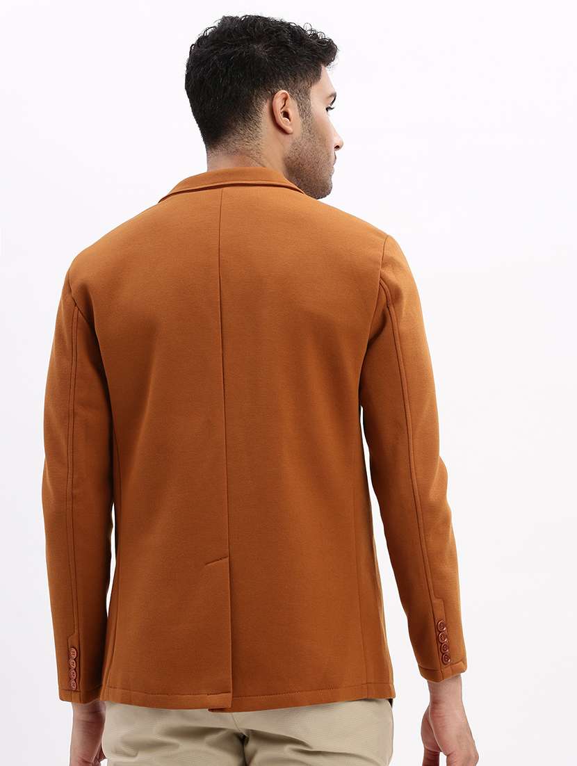 men's solid notched lapel single breasted blazer - 21276882 -  Standard Image - 3