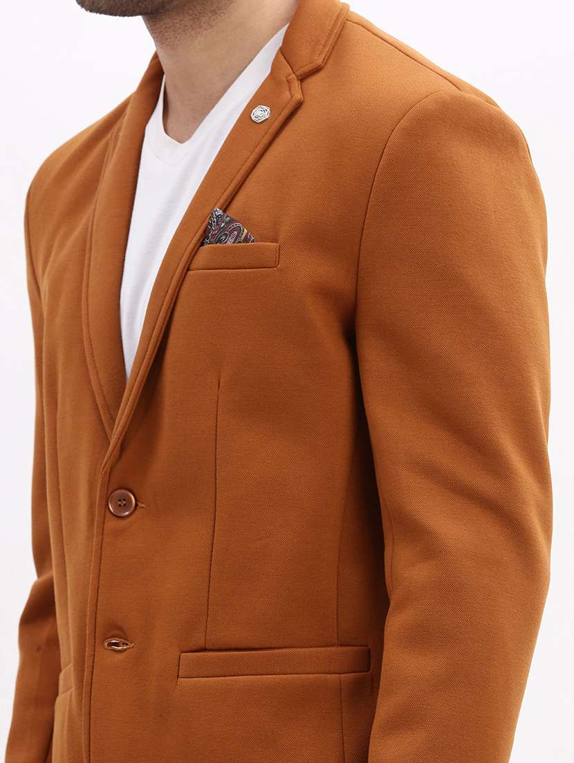 men's solid notched lapel single breasted blazer - 21276882 -  Standard Image - 5